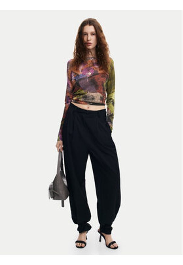 Desigual Sweter Camo Petals 24WWJF75 Kolorowy Regular Fit. Materiał: syntetyk. Wzór: kolorowy