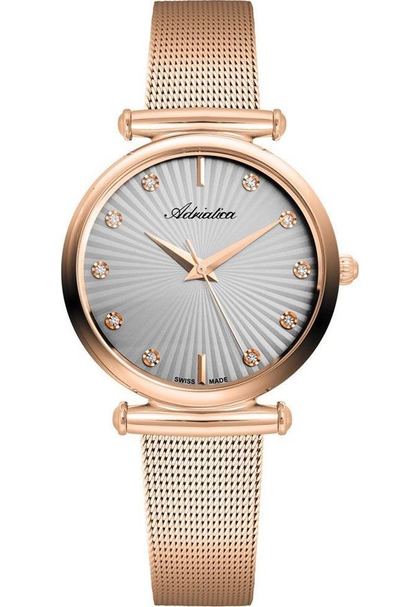 Zegarek Adriatica Zegarek damski Adriatica A3518.91R7Q CYRKONIE różowe złoto. Kolor: złoty, wielokolorowy, różowy