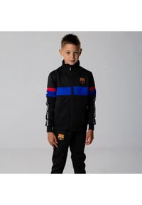 Dres piłkarski dziecięcy FC Barcelona 24/25. Kolor: czarny. Materiał: dresówka. Styl: sportowy #1