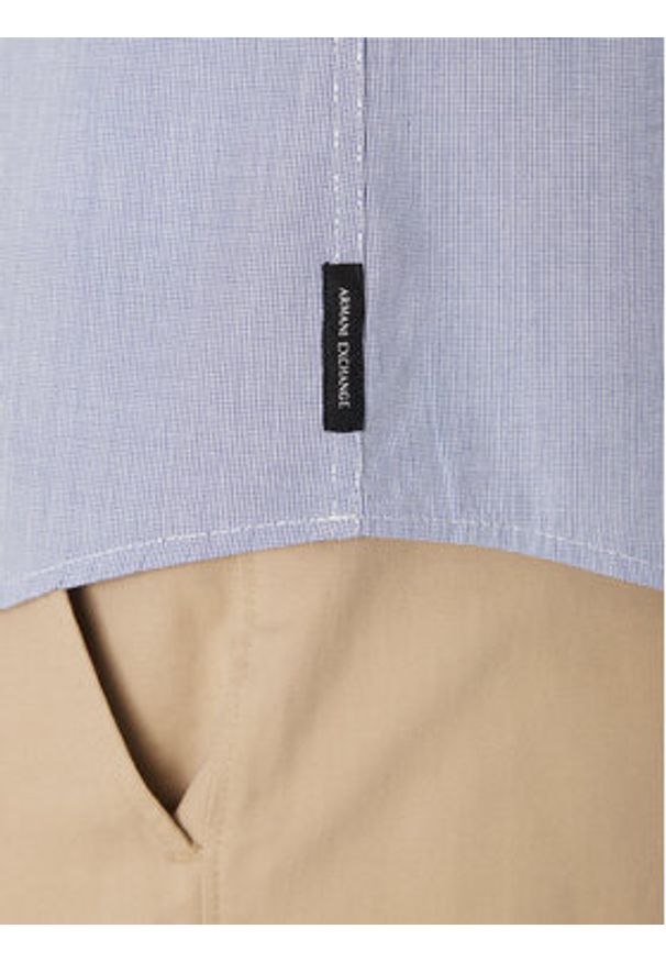 Armani Exchange Koszula XM000445 AF13007 FB056 Błękitny Regular Fit. Kolor: niebieski. Materiał: bawełna