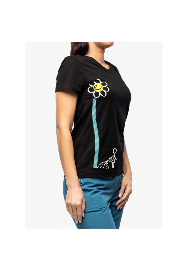 EDELRID - Koszulka bawełniana damska Edelrid Wo Rope T-Shirt II. Kolor: czarny. Materiał: bawełna