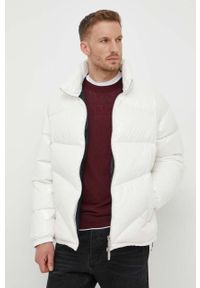 Armani Exchange kurtka puchowa męska kolor beżowy zimowa. Kolor: biały. Materiał: puch. Sezon: zima