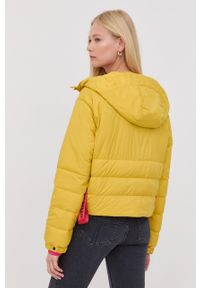 After Label kurtka puchowa damska kolor żółty zimowa. Kolor: żółty. Materiał: puch. Wzór: gładki. Sezon: zima