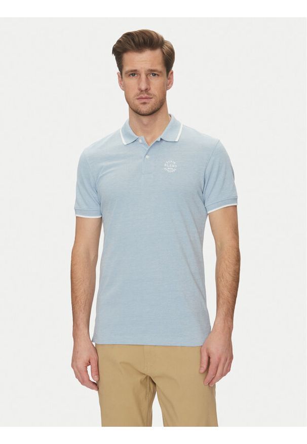 Blend Polo 20708180 Błękitny Regular Fit. Typ kołnierza: polo. Kolor: niebieski. Materiał: bawełna