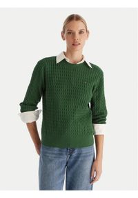 TOMMY HILFIGER - Tommy Hilfiger Sweter Fine WW0WW44993 Zielony Regular Fit. Kolor: zielony. Materiał: bawełna #1