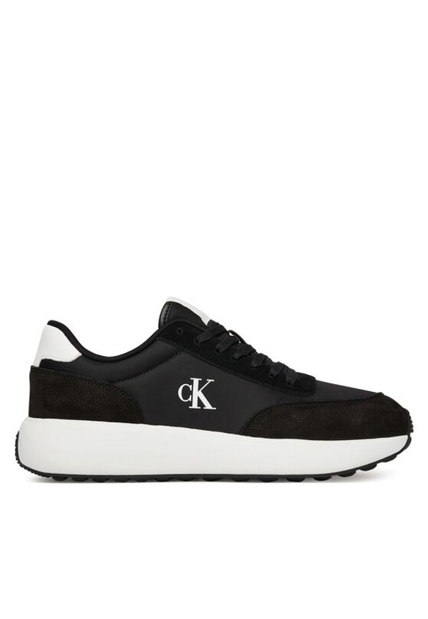 Calvin Klein Jeans Sneakersy Athleisure Runner Laceup Ny-Su YM0YM01370 Czarny. Kolor: czarny. Materiał: skóra, zamsz