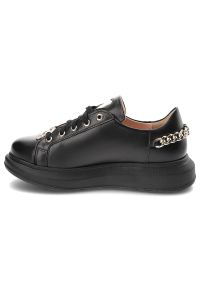 DAMISS - Czarne Sneakersy Damiss Wygodne Skórzane Buty. Okazja: na co dzień. Kolor: czarny. Materiał: skóra. Szerokość cholewki: normalna #6