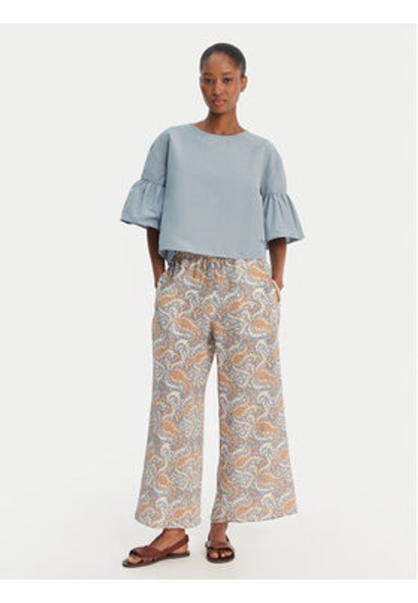 Weekend Max Mara Bluzka Break 2615111152 Błękitny Loose Fit. Kolor: niebieski. Materiał: syntetyk, bawełna