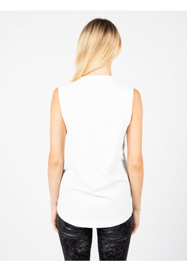 Silvian Heach T-Shirt | PGP22127TS | Kobieta | Biały. Kolor: biały. Materiał: bawełna. Długość rękawa: bez rękawów. Wzór: nadruk, aplikacja
