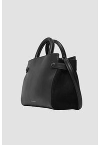 Karl Lagerfeld - KARL LAGERFELD Czarna damska torebka Ikon/k Sm Tote. Kolor: czarny. Materiał: zamszowe, skórzane. Styl: casual, elegancki