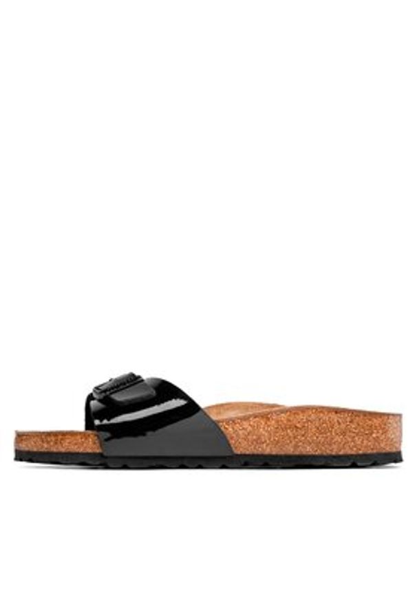 Birkenstock Klapki Madrid 040303 Czarny. Kolor: czarny. Materiał: skóra