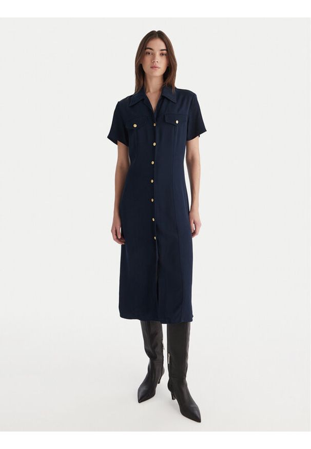 TOMMY HILFIGER - Tommy Hilfiger Sukienka koszulowa WW0WW45802 Granatowy Regular Fit. Kolor: niebieski. Materiał: wiskoza. Typ sukienki: koszulowe