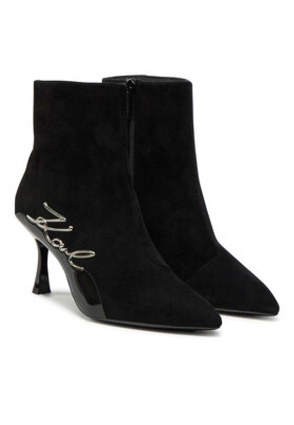 Karl Lagerfeld - KARL LAGERFELD Botki KL32744 Czarny. Kolor: czarny. Materiał: zamsz, skóra
