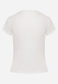 Born2be - Biały Gładki T-shirt z Wiskozy ze Stójką w Minimalistycznym Stylu Deleus. Okazja: na co dzień. Typ kołnierza: kołnierzyk stójkowy. Kolor: biały. Długość: krótkie. Wzór: gładki. Materiał: wiskoza. Długość rękawa: krótki rękaw. Sezon: zima. Styl: casual, elegancki #5