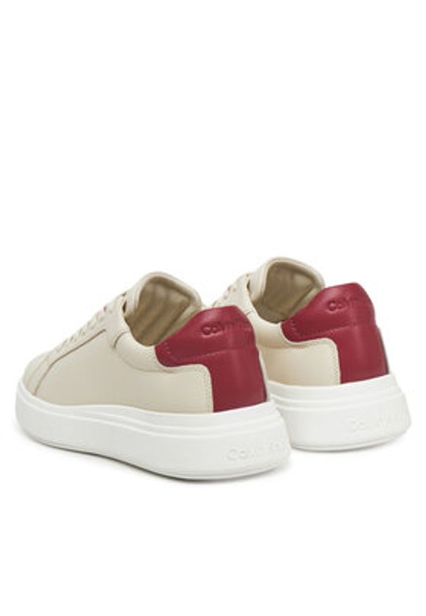 Calvin Klein Sneakersy HM0HM01016 Beżowy. Kolor: beżowy. Materiał: skóra