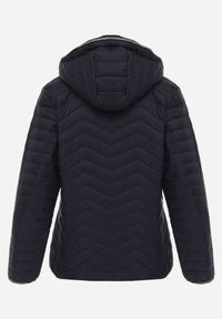 Born2be - Granatowa Pikowana Kurtka Przejściowa z Ozdobną Lamówką przy Kapturze Tidorna. Okazja: na spacer, na co dzień. Kolor: niebieski. Materiał: poliester, jeans. Styl: casual, elegancki #6