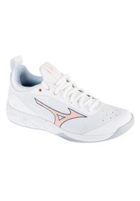 Buty siatkarskie damskie Mizuno Wave Luminous 2. Zapięcie: sznurówki. Kolor: różowy, biały, wielokolorowy. Materiał: syntetyk, tkanina, materiał. Szerokość cholewki: normalna. Model: Mizuno Wave