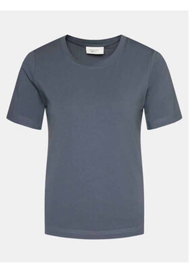 Gina Tricot T-Shirt Basic 17937 Niebieski Regular Fit. Kolor: niebieski. Materiał: bawełna