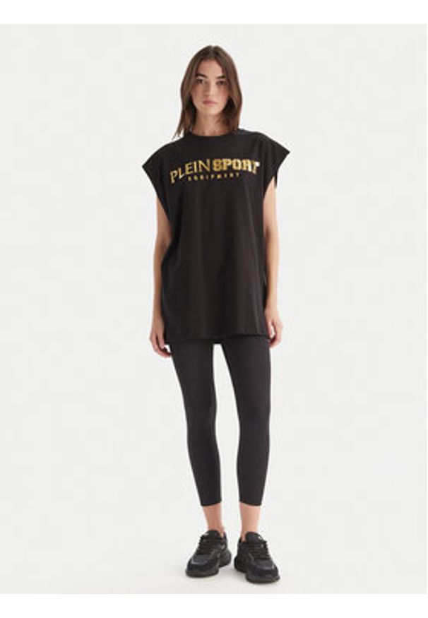 Plein Sport Tank top PAEC MTK8319 STE001N Czarny Regular Fit. Kolor: czarny. Materiał: bawełna. Styl: sportowy