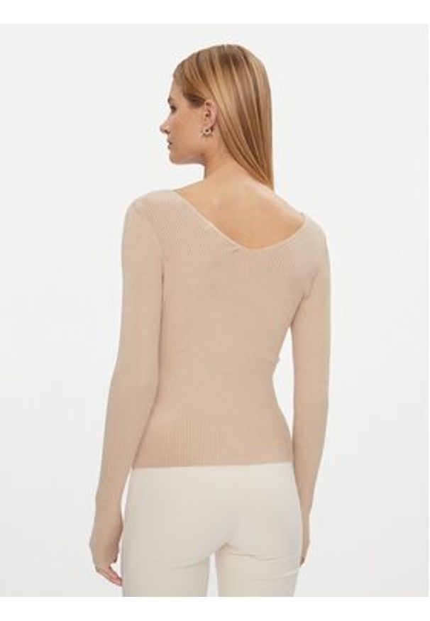 only - ONLY Sweter 15302350 Beżowy Regular Fit. Kolor: beżowy. Materiał: wiskoza