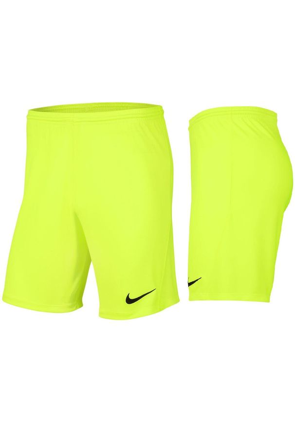 Spodenki piłkarskie męskie Nike Dry Park III treningowe szybkoschnące Dri Fit. Kolor: zielony. Technologia: Dri-Fit (Nike). Sport: piłka nożna