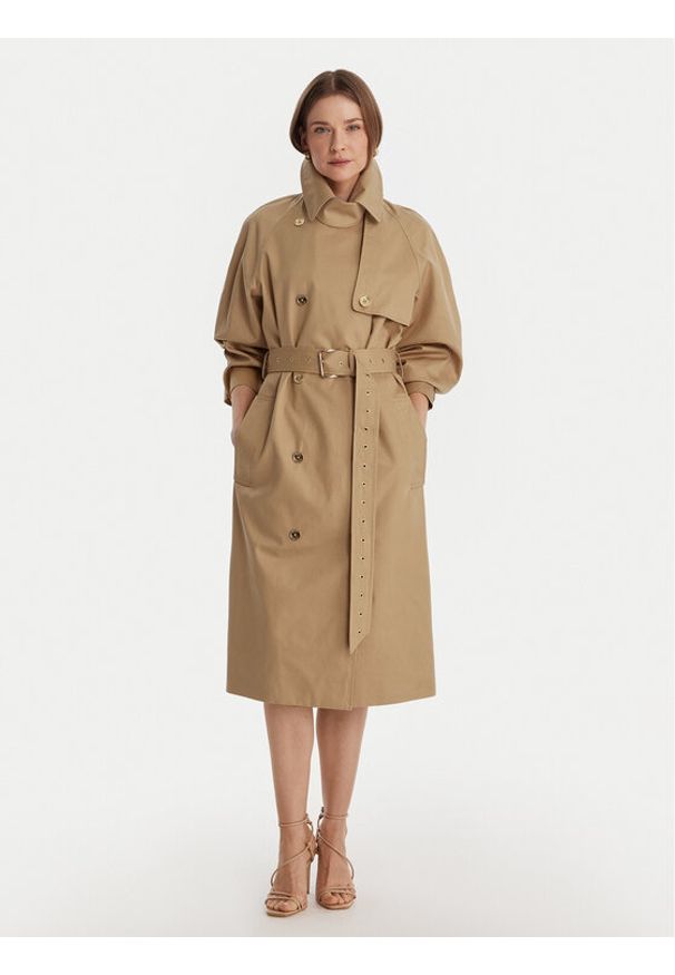 MICHAEL Michael Kors Trencz MR620FLKQH Beżowy Oversize. Kolor: beżowy. Materiał: bawełna