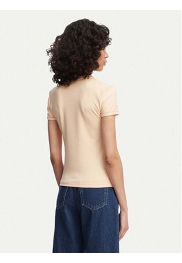 Lacoste T-Shirt TF5289 Pomarańczowy jasny Regular Fit. Kolor: pomarańczowy. Materiał: bawełna