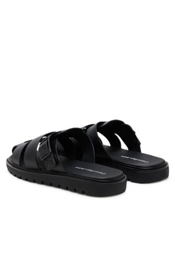 Calvin Klein Jeans Klapki Sq Molded Sandal Fisherman YM0YM01220 Czarny. Kolor: czarny. Materiał: skóra