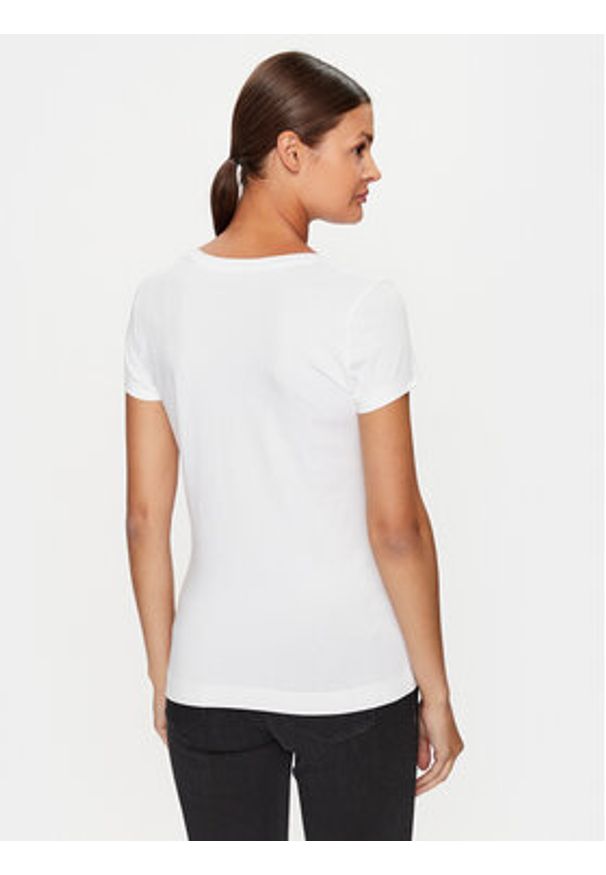 Guess T-Shirt W3YI36 J1314 Biały Slim Fit. Kolor: biały. Materiał: bawełna