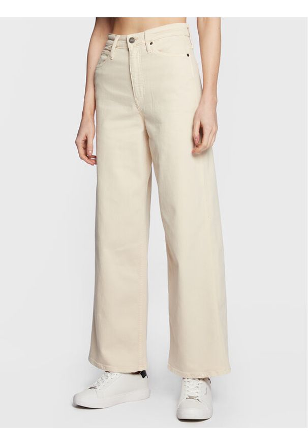 Calvin Klein Jeansy K20K205058 Écru Wide Leg