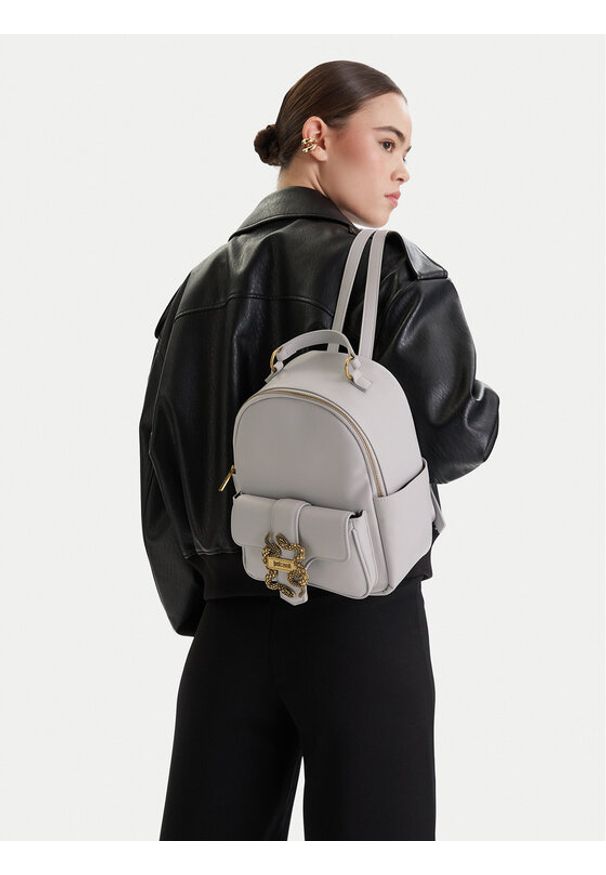 Just Cavalli Plecak 80RA4BA5 ZSA89 Szary. Kolor: szary. Materiał: skóra