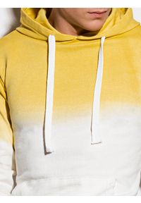 Ombre Clothing - Bluza męska z kapturem B1048 - żółta - XXL. Typ kołnierza: kaptur. Kolor: żółty. Materiał: bawełna #4