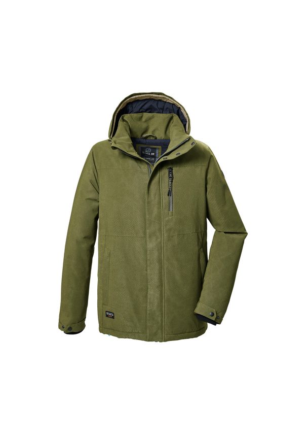 Kurtka z kapturem Killtec GW 71. Typ kołnierza: kaptur. Kolor: zielony. Sport: turystyka piesza