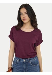 only - ONLY T-Shirt Moster 15106662 Bordowy Regular Fit. Kolor: czerwony. Materiał: wiskoza #2