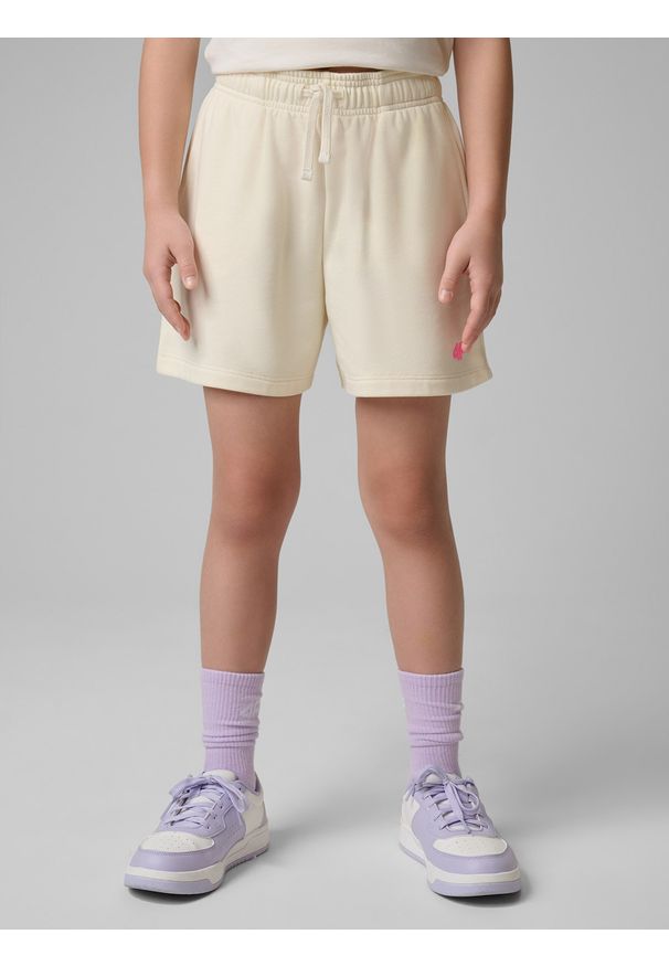 4f - 4F Spodenki dresowe dziewczęce - białe 152 (11-12 lat). Kolor: biały. Materiał: dresówka. Sezon: lato