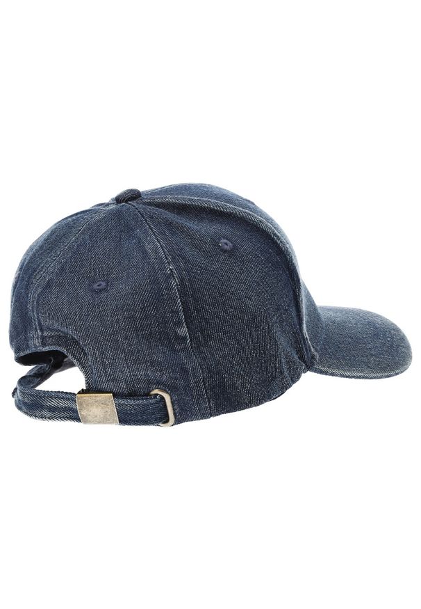 Granatowa Sportowa Damska Czapka Z Daszkiem Versoli. Kolor: niebieski. Materiał: jeans, materiał. Styl: sportowy