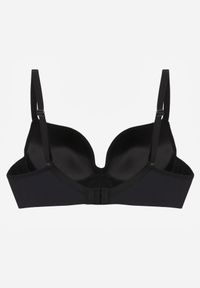Renee - Czarny Biustonosz Push Up o Gładkim Wykończeniu z Cyrkoniową Aplikacją Claronei. Kolor: czarny. Rodzaj stanika: push-up. Wzór: gładki, aplikacja #4