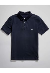 FAY - Granatowa koszulka Polo. Typ kołnierza: polo. Kolor: niebieski. Materiał: bawełna, prążkowany. Wzór: aplikacja, haft #5