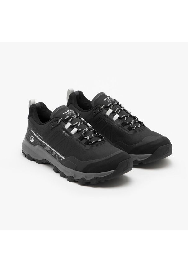 quechua - Buty turystyczne męskie MH500 Light wodoodporne. Kolor: czarny, szary, wielokolorowy. Materiał: kauczuk. Szerokość cholewki: normalna. Sport: turystyka piesza, outdoor