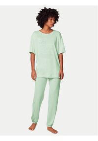 Triumph Piżama 10214839 Zielony Relaxed Fit. Kolor: zielony. Materiał: bawełna