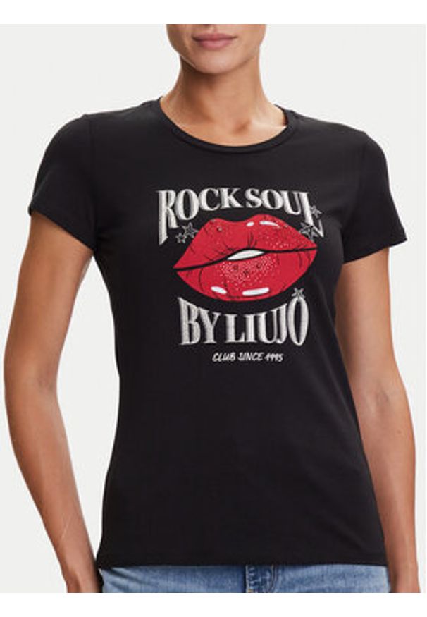 Liu Jo T-Shirt UF5265 JS923 Czarny Regular Fit. Kolor: czarny. Materiał: bawełna