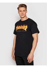 Thrasher T-Shirt Flame Czarny Regular Fit. Kolor: czarny. Materiał: bawełna