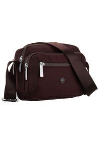 Bordowa listonoszka damska z poliestru zawieszona na regulowanym pasku Peterson PTN CTY-20. Kolor: czerwony #1