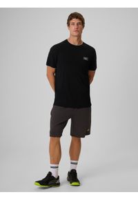 4f - 4F T-shirt regular gładki męski - czarny S. Okazja: na co dzień. Kolor: czarny. Materiał: bawełna, materiał, dzianina. Długość rękawa: krótki rękaw. Wzór: gładki. Styl: casual, sportowy, klasyczny #2