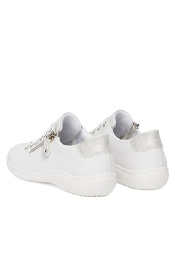 Remonte Sneakersy D1E03-80 Biały. Kolor: biały. Materiał: skóra