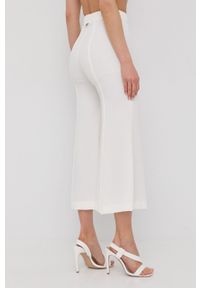 TwinSet - Twinset spodnie damskie kolor biały dzwony high waist. Stan: podwyższony. Kolor: biały. Materiał: tkanina #2