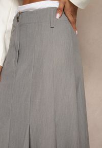 Renee - Szara Spódnica Długa Rozkloszowana High Waist Leoraia. Okazja: na spotkanie biznesowe, na co dzień. Stan: podwyższony. Kolor: szary. Długość: długie. Styl: casual, elegancki, biznesowy