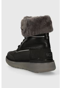 Ugg - UGG śniegowce City Butte kolor czarny 1153390. Nosek buta: okrągły. Zapięcie: sznurówki. Kolor: czarny. Materiał: wełna, włókno, materiał #3