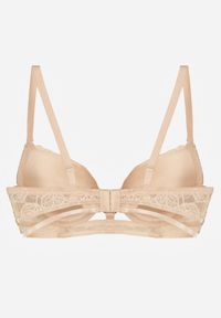 Renee - Beżowy Koronkowy Biustonosz w Klasycznym Stylu z Aplikacją Galinassa. Kolor: beżowy. Materiał: koronka. Wzór: aplikacja #8