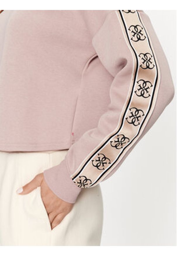 Guess Bluza V3BQ16 KB3P2 Różowy Regular Fit. Kolor: różowy. Materiał: syntetyk, bawełna
